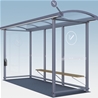 Compact Smoking shelter, 3-sections